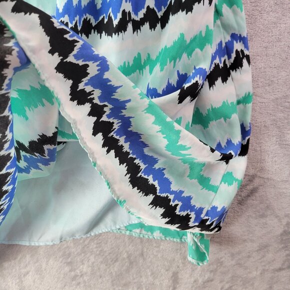 George Womens Mini Dress S Blue Green Black Abstract Print Sleeveless Summer‎ - Picture 7 of 10